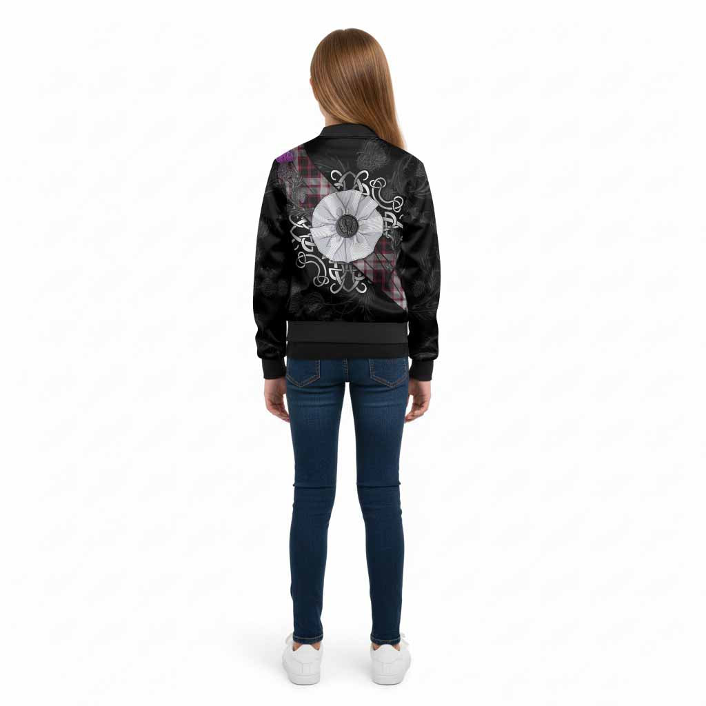 MacPherson (McPherson) Tartan Kid Bomber Jacket Jacobite White Rose - Tartan Vibes Clothing
