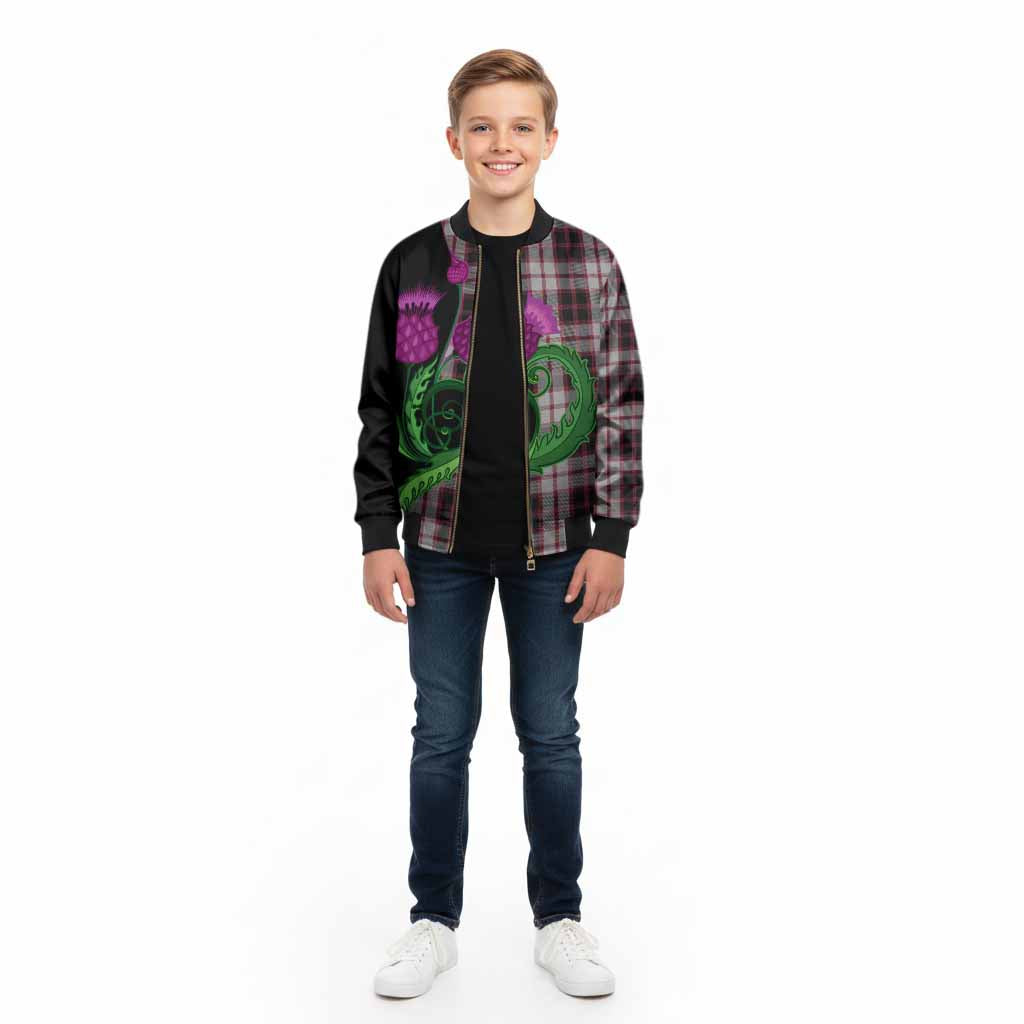 MacPherson (McPherson) Tartan Kid Bomber Jacket Traditional Scottish Thistle