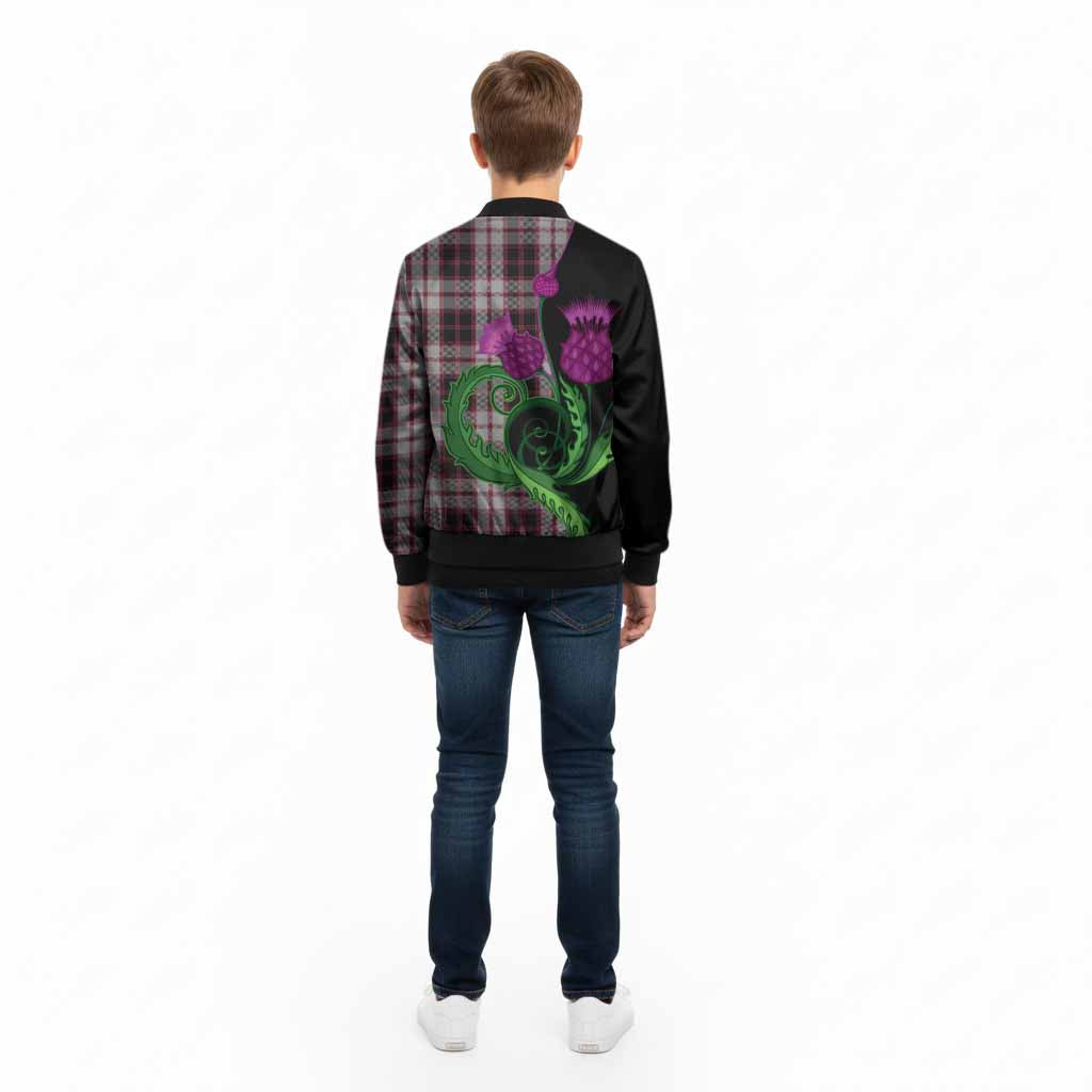 MacPherson (McPherson) Tartan Kid Bomber Jacket Traditional Scottish Thistle