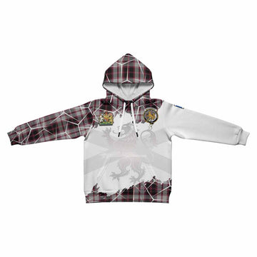 MacPherson (McPherson) Tartan Kid Hoodie with Family Crest and Lion Rampant Grunge Style