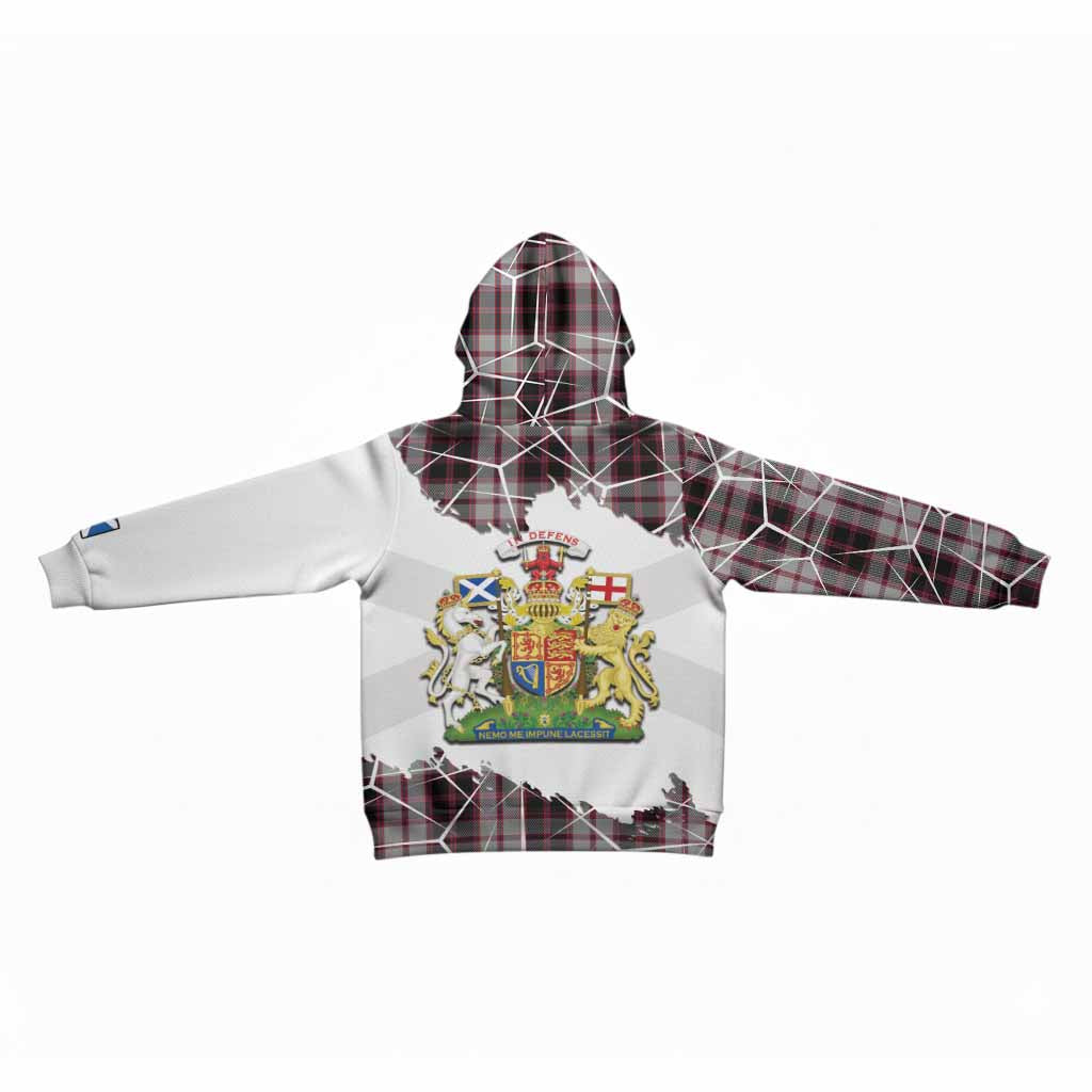 MacPherson (McPherson) Tartan Kid Hoodie with Family Crest and Lion Rampant Grunge Style