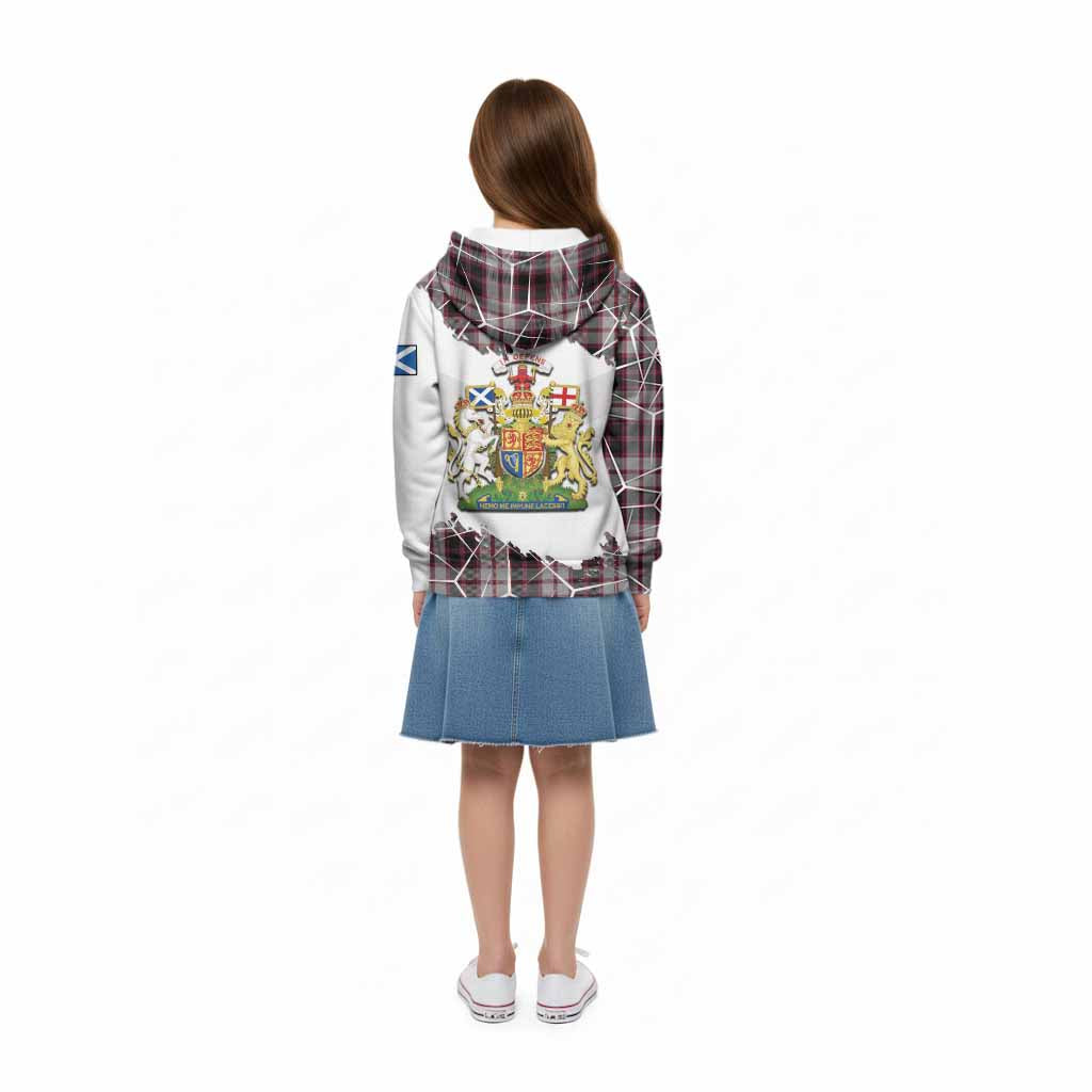 MacPherson (McPherson) Tartan Kid Hoodie with Family Crest and Lion Rampant Grunge Style