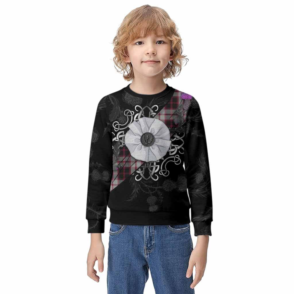 MacPherson (McPherson) Tartan Kid Knitted Sweatshirt Jacobite White Rose Kid - Tartan Vibes Clothing
