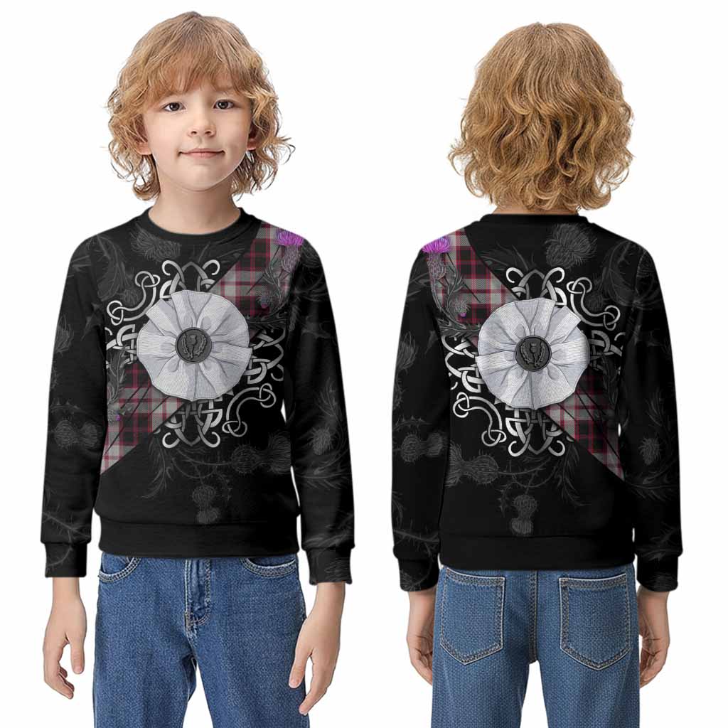 MacPherson (McPherson) Tartan Kid Knitted Sweatshirt Jacobite White Rose - Tartan Vibes Clothing