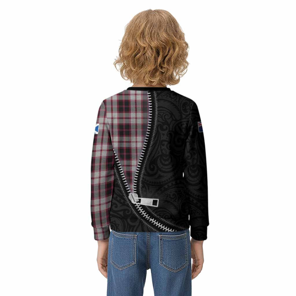 MacPherson (McPherson) Tartan Kid Knitted Sweatshirt New Zealand Pattern Unique Zipper Stylized