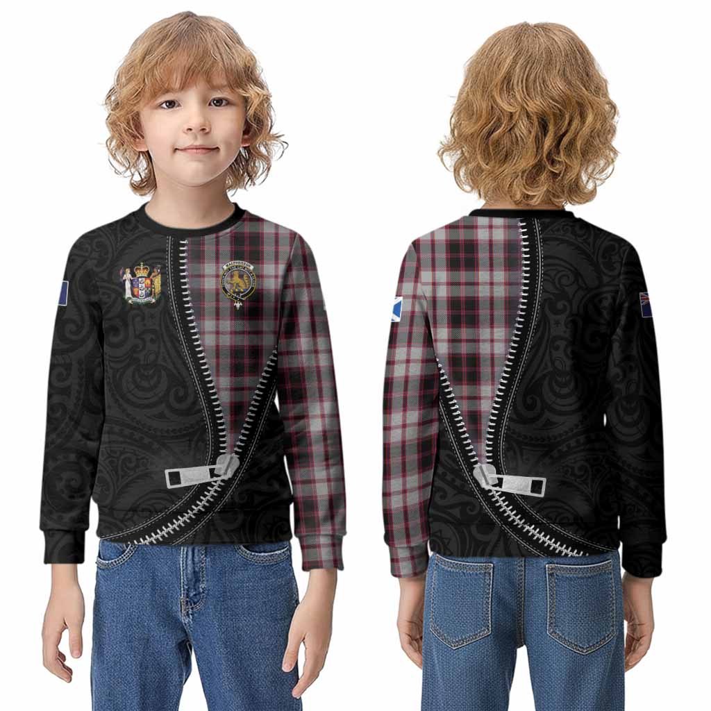 MacPherson (McPherson) Tartan Kid Knitted Sweatshirt New Zealand Pattern Unique Zipper Stylized