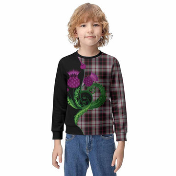 MacPherson (McPherson) Tartan Kid Knitted Sweatshirt Traditional Scottish Thistle