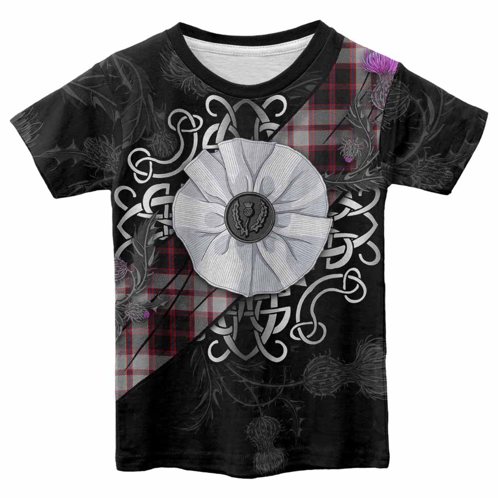 MacPherson (McPherson) Tartan Kid T-shirt Jacobite White Rose Youth XL Size14 - Tartan Vibes Clothing