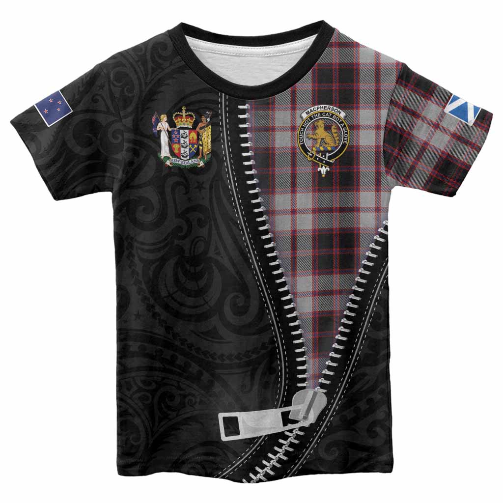 MacPherson (McPherson) Tartan Kid T-shirt New Zealand Pattern Unique Zipper Stylized