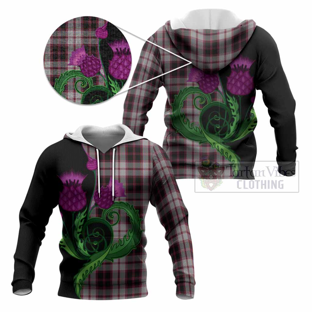 MacPherson (McPherson) Tartan Knitted Hoodie Traditional Scottish Thistle