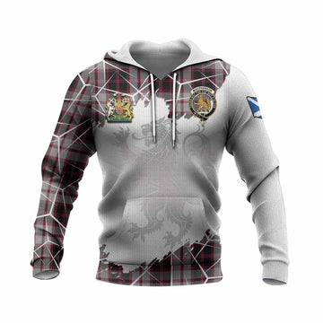 MacPherson (McPherson) Tartan Knitted Hoodie with Family Crest and Lion Rampant Grunge Style