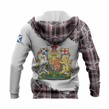 MacPherson (McPherson) Tartan Knitted Hoodie with Family Crest and Lion Rampant Grunge Style