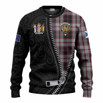 MacPherson (McPherson) Tartan Knitted Sweater New Zealand Pattern Unique Zipper Stylized