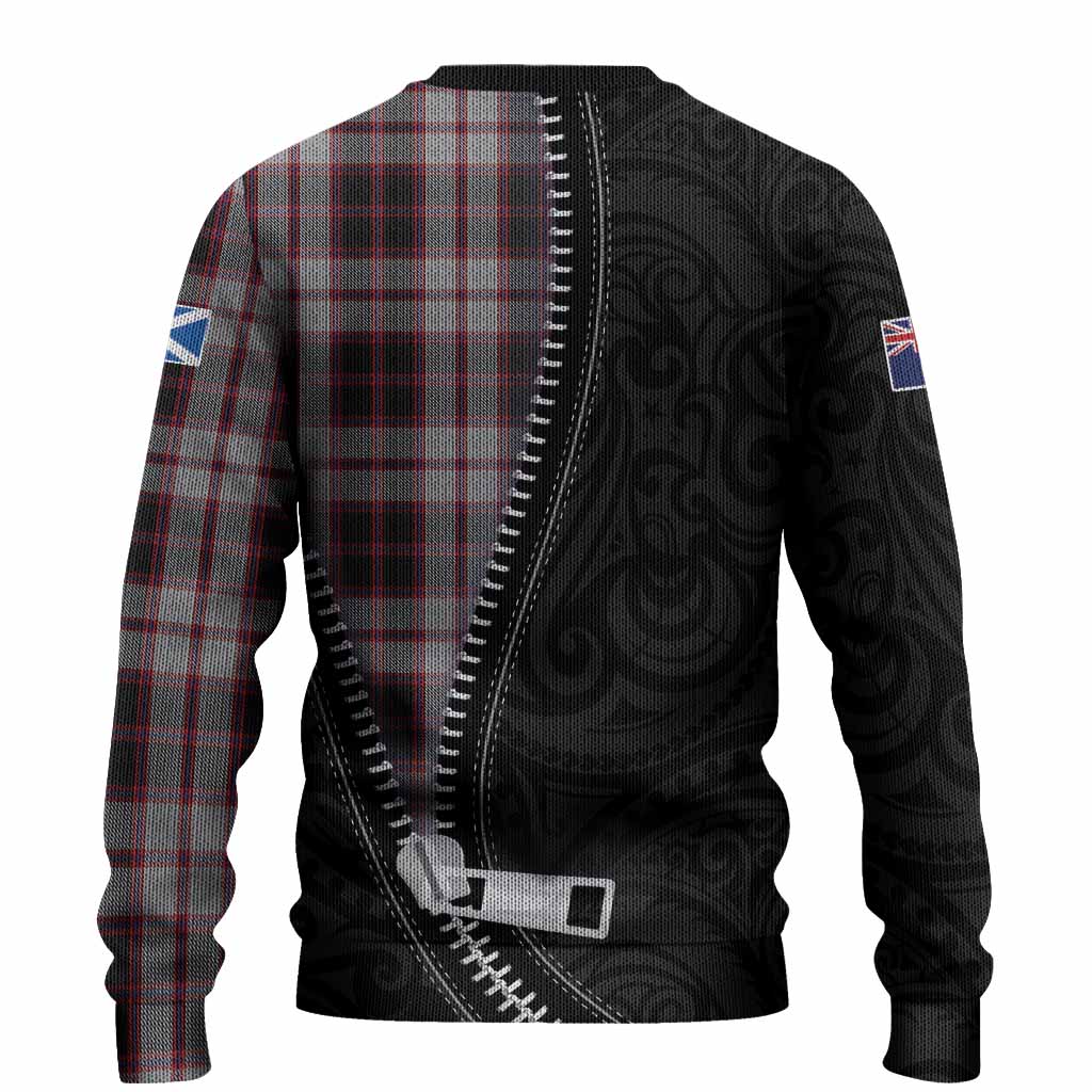 MacPherson (McPherson) Tartan Knitted Sweater New Zealand Pattern Unique Zipper Stylized
