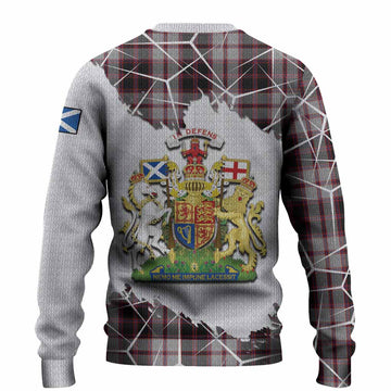 MacPherson (McPherson) Tartan Knitted Sweater with Family Crest and Lion Rampant Grunge Style