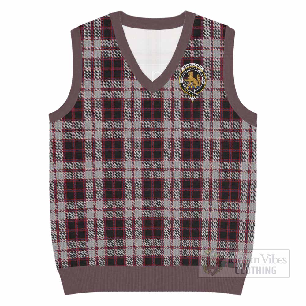 MacPherson (McPherson) Tartan Knitted V-Neck Vest with Family Crest - Tartan Vibes Clothing