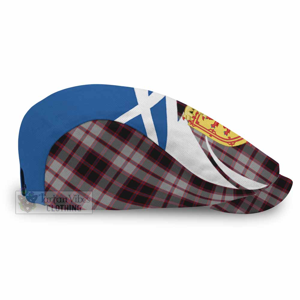 MacPherson (McPherson) Tartan Lion Rampant Flat Cap, Jeff Cap Classic Scottish Style