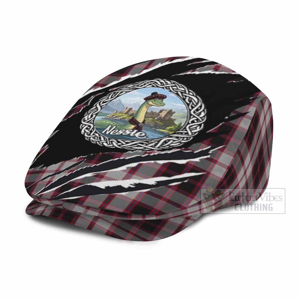 MacPherson (McPherson) Tartan Loch Ness Monster Flat Cap, Jeff Cap Celtic Knot Nessie Art