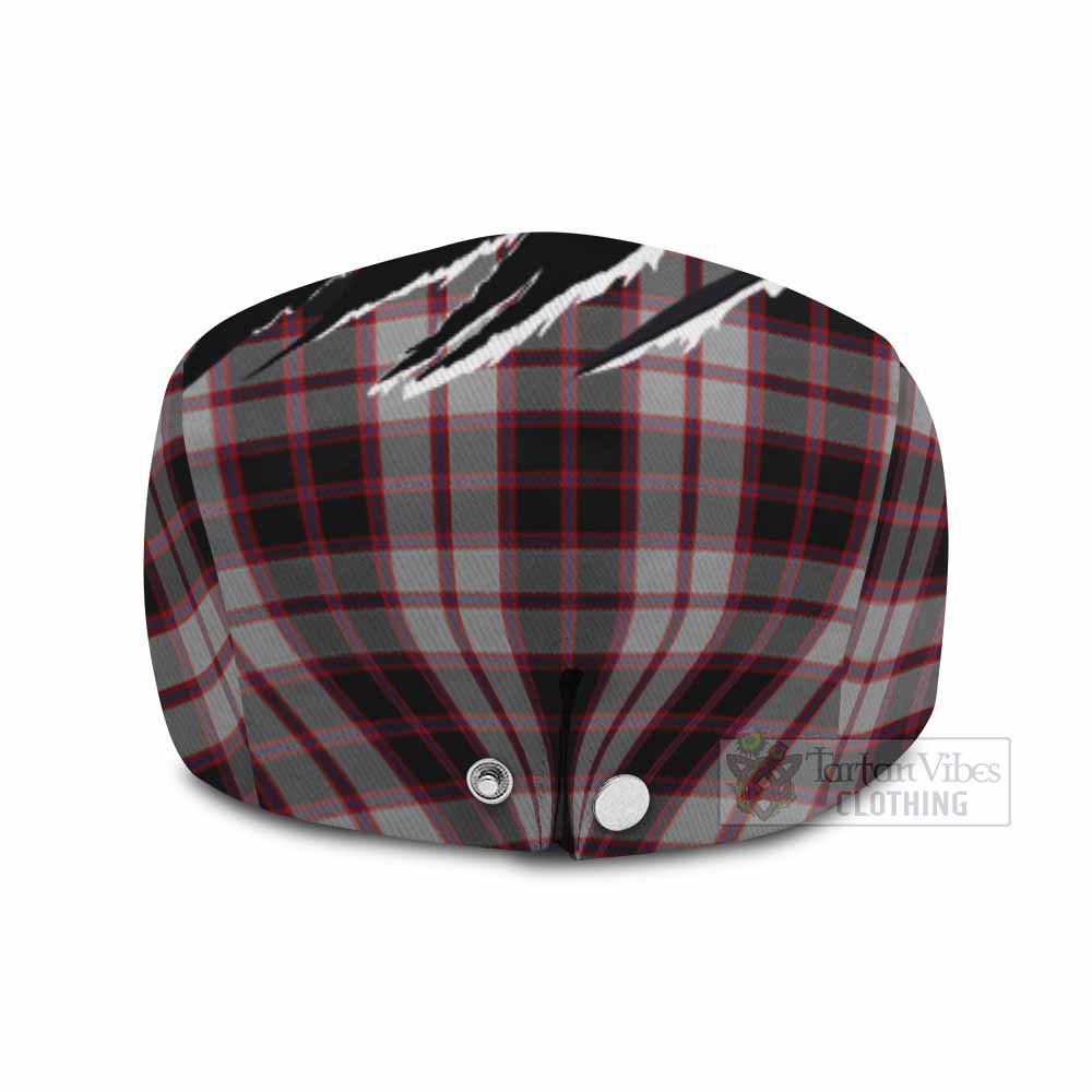 MacPherson (McPherson) Tartan Loch Ness Monster Flat Cap, Jeff Cap Celtic Knot Nessie Art