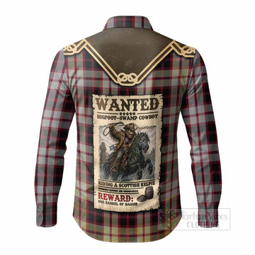 MacPherson (McPherson) Tartan Long Sleeve Button Shirts Bigfoot Riding The Kelpie Monster