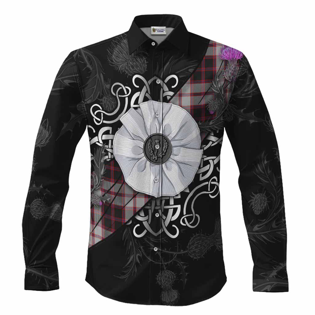 MacPherson (McPherson) Tartan Long Sleeve Button Shirts Jacobite White Rose Men's Shirt S - Tartan Vibes Clothing