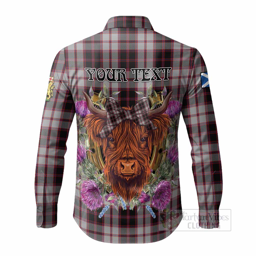 MacPherson (McPherson) Tartan Long Sleeve Button Shirts Scottish Thistle Heilan Coo