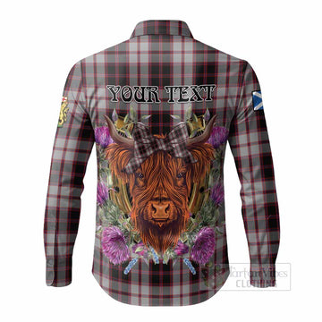 MacPherson (McPherson) Tartan Long Sleeve Button Shirts Scottish Thistle Heilan Coo