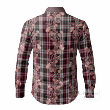 MacPherson (McPherson) Tartan Long Sleeve Button Shirts Seamless Scottish Thistle Flowers