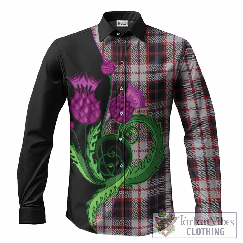 MacPherson (McPherson) Tartan Long Sleeve Button Shirts Traditional Scottish Thistle