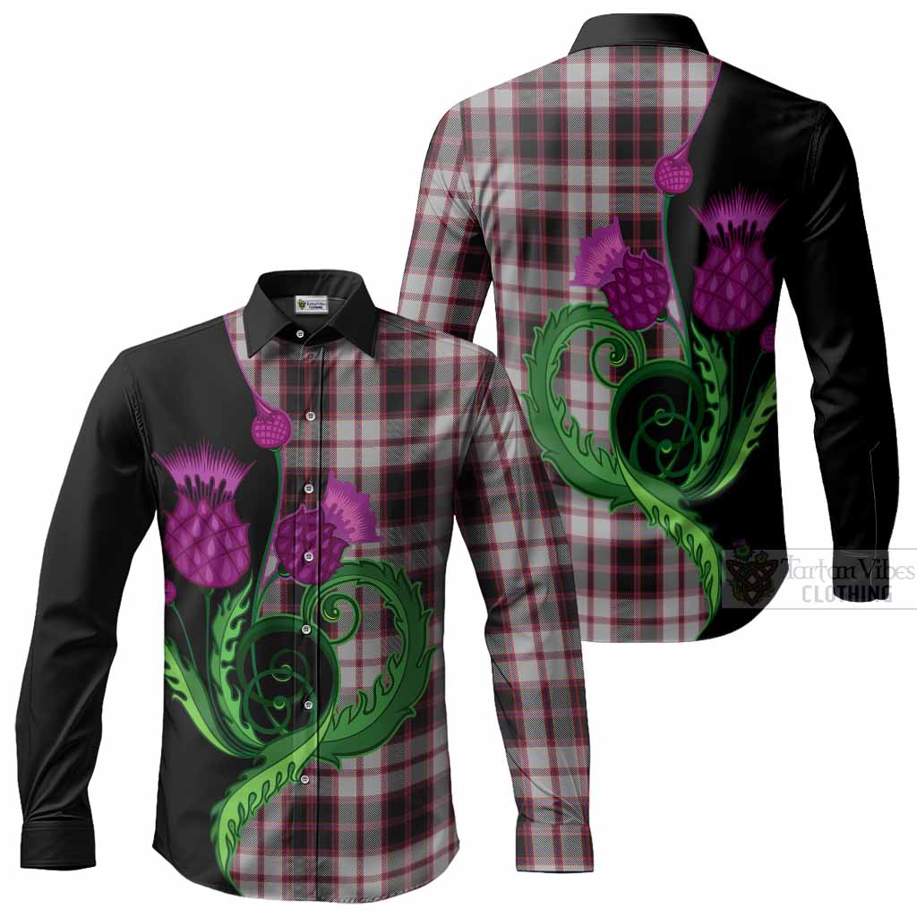MacPherson (McPherson) Tartan Long Sleeve Button Shirts Traditional Scottish Thistle