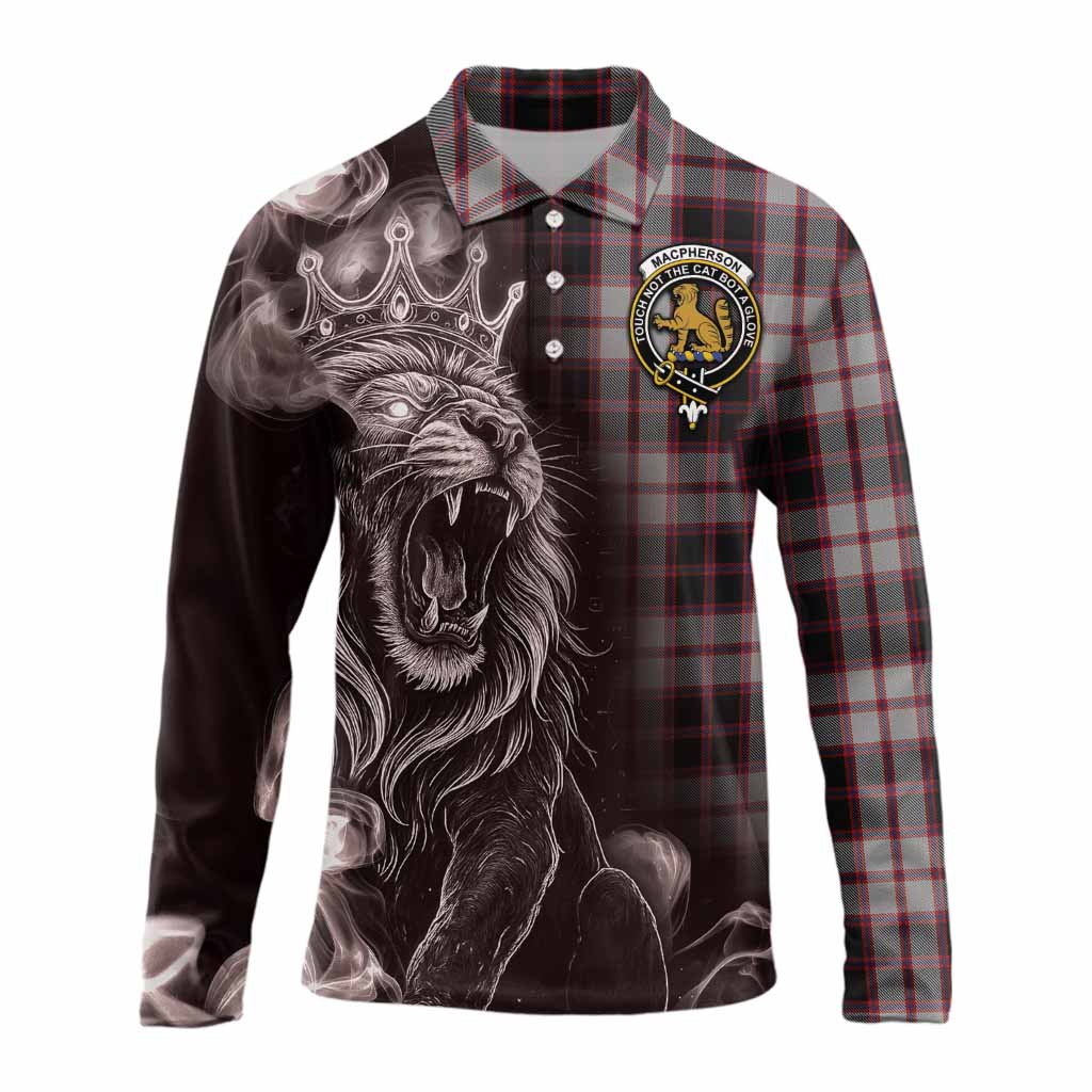 MacPherson (McPherson) Tartan Long Sleeve Polo Shirt Roaring Lion Heritage