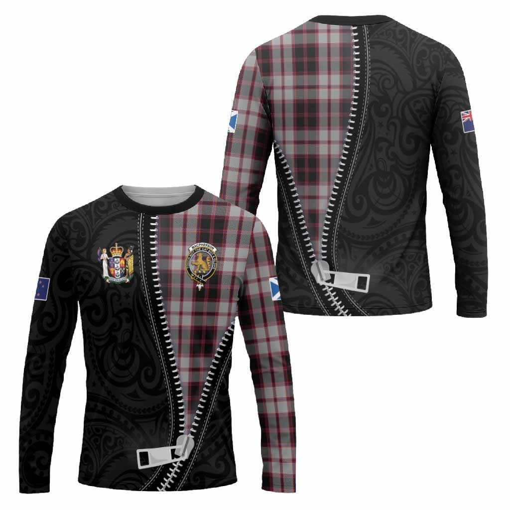 MacPherson (McPherson) Tartan Long Sleeve T-Shirt New Zealand Pattern Unique Zipper Stylized