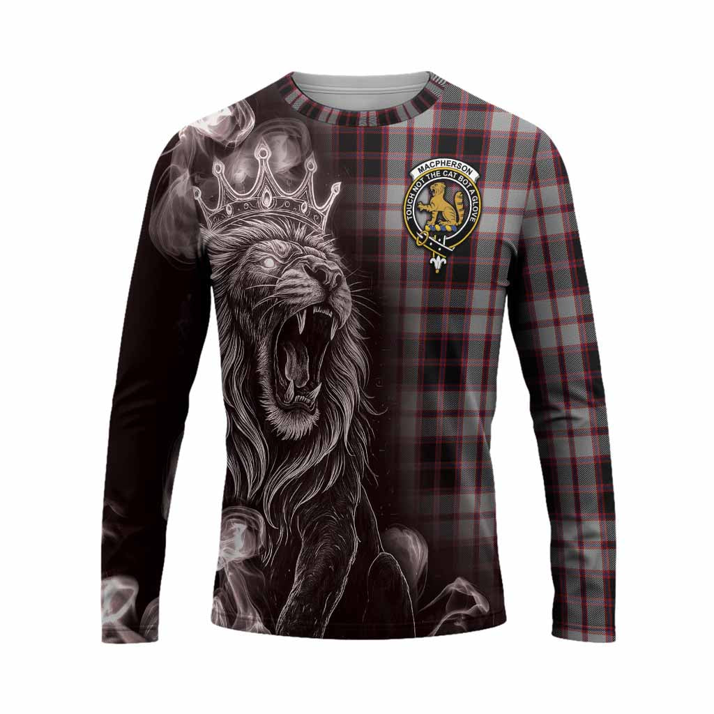 MacPherson (McPherson) Tartan Long Sleeve T-Shirt Roaring Lion Heritage