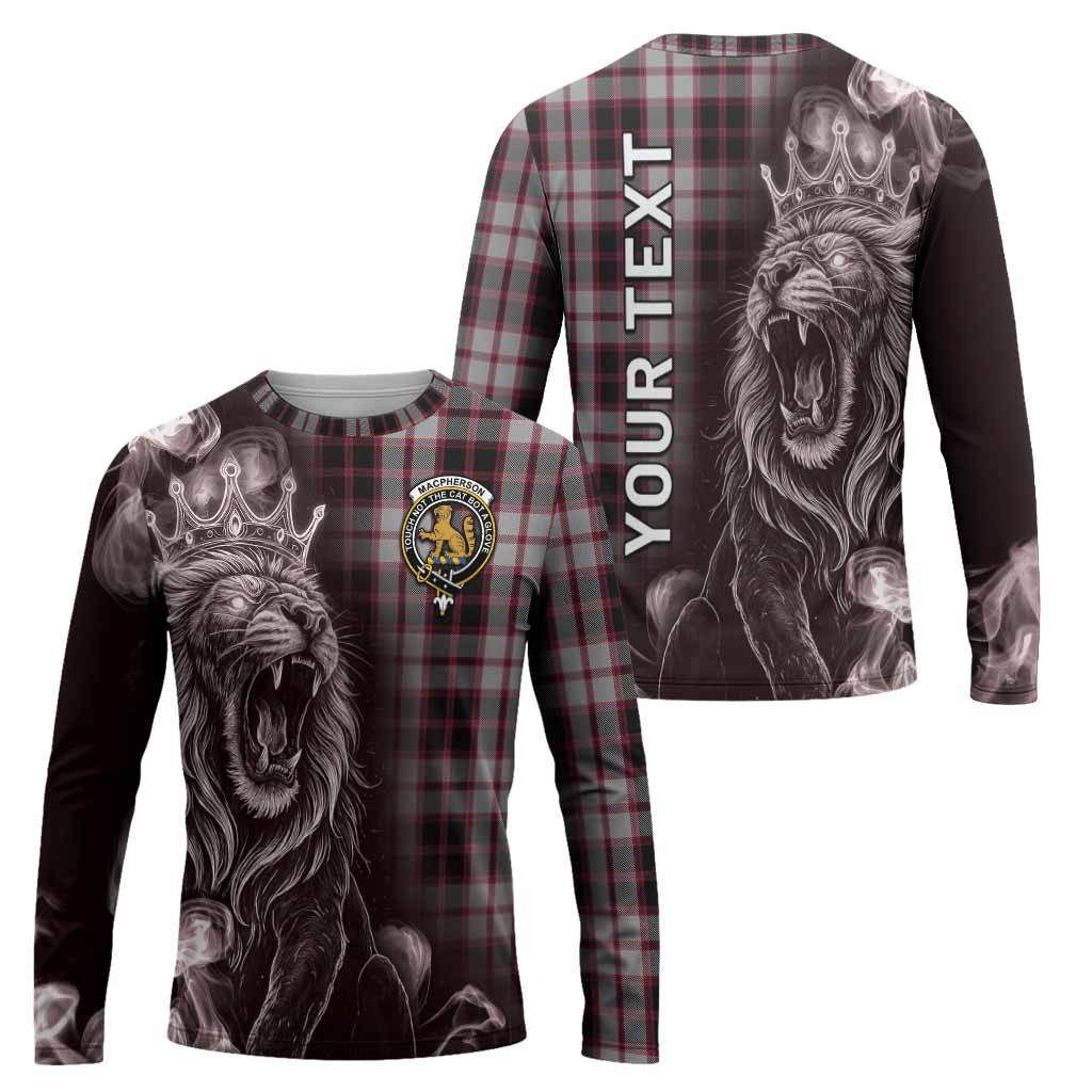 MacPherson (McPherson) Tartan Long Sleeve T-Shirt Roaring Lion Heritage
