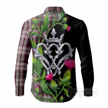 MacPherson (McPherson) Tartan Luckenbooth Long Sleeve Button Shirts Silver Heart Crown Thistle Floral - Tartan Vibes Clothing