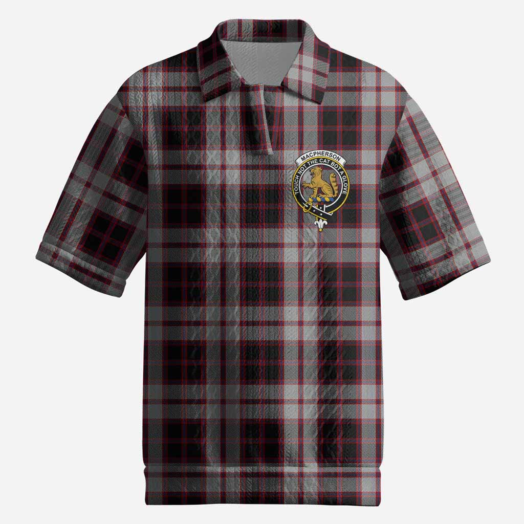 MacPherson (McPherson) Tartan Men’s Polo Sweater Top with Family Crest