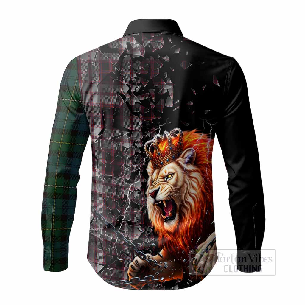 MacPherson (McPherson) Tartan Mighty Lion Long Sleeve Button Shirts Explosion Flying Pieces