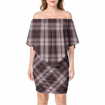 MacPherson (McPherson) Tartan Off Shoulder Draped Bodycon Mini Dress 4XL - Tartan Vibes Clothing