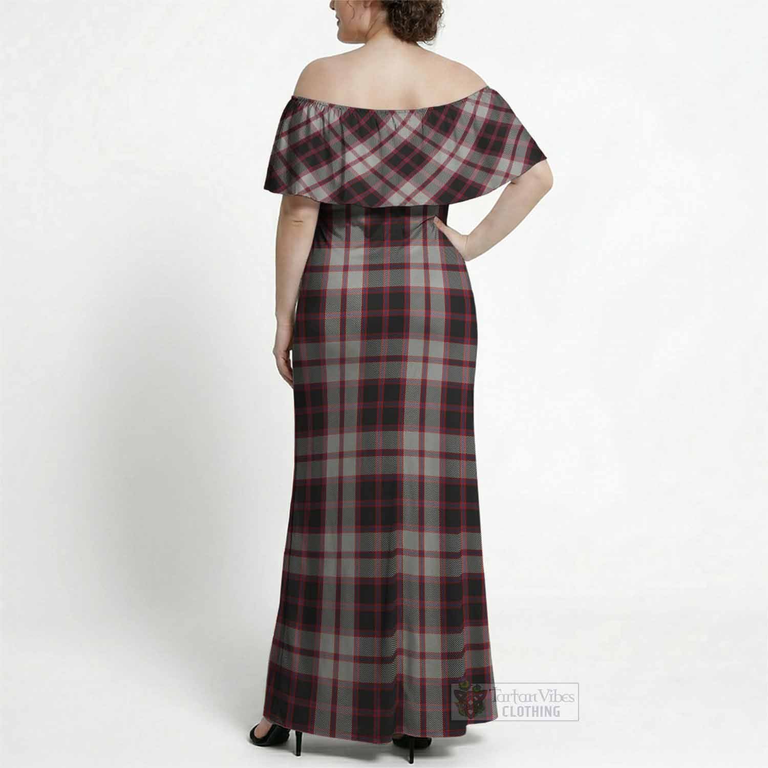 MacPherson (McPherson) Tartan Off Shoulder Ruffle Maxi Dress - Tartan Vibes Clothing