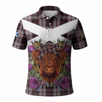 MacPherson (McPherson) Tartan Polo Shirt Scottish Thistle Heilan Coo