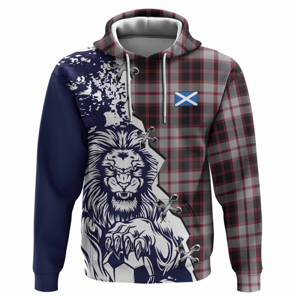 MacPherson (McPherson) Tartan Scottish Hoodie Angry Lion With Soccer Ball Style
