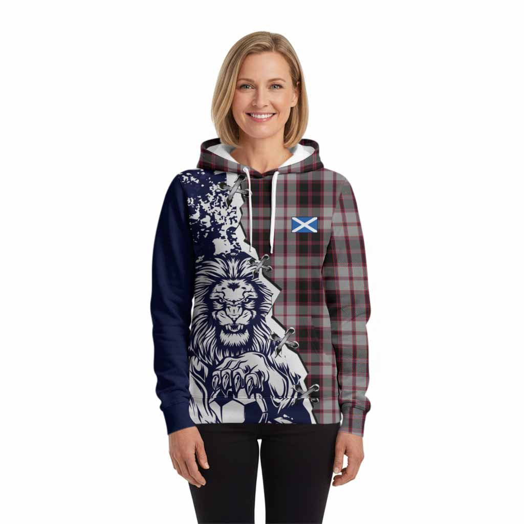 MacPherson (McPherson) Tartan Scottish Hoodie Angry Lion With Soccer Ball Style