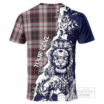 MacPherson (McPherson) Tartan Scottish T-Shirt Angry Lion With Soccer Ball Style