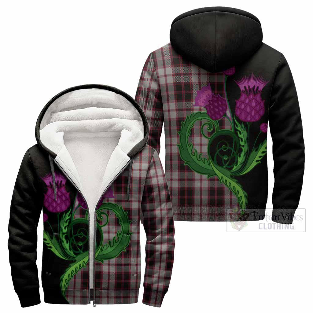 MacPherson (McPherson) Tartan Sherpa Hoodie Traditional Scottish Thistle