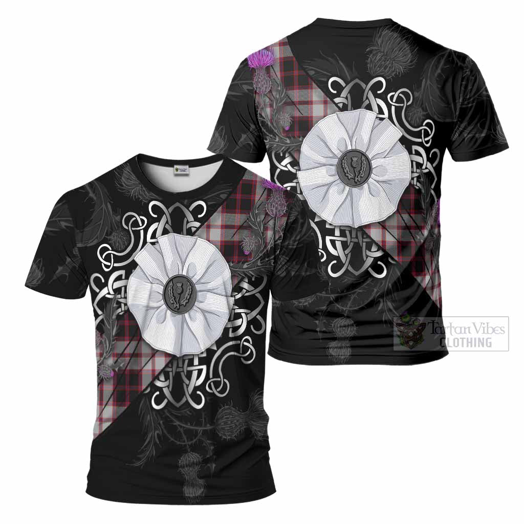 MacPherson (McPherson) Tartan T-Shirt Jacobite White Rose - Tartan Vibes Clothing