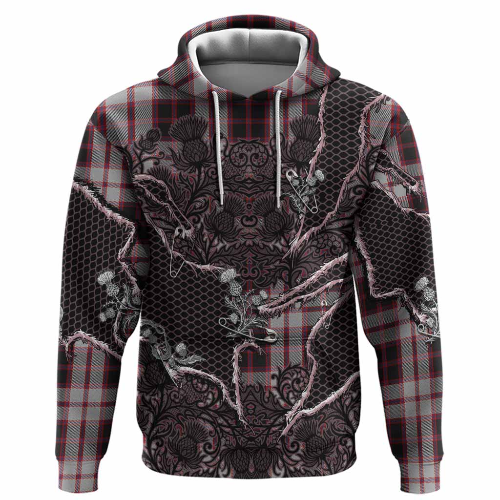 MacPherson (McPherson) Tartan Thistle Dark Gothic Hoodie Pullover Hoodie - Tartan Vibes Clothing