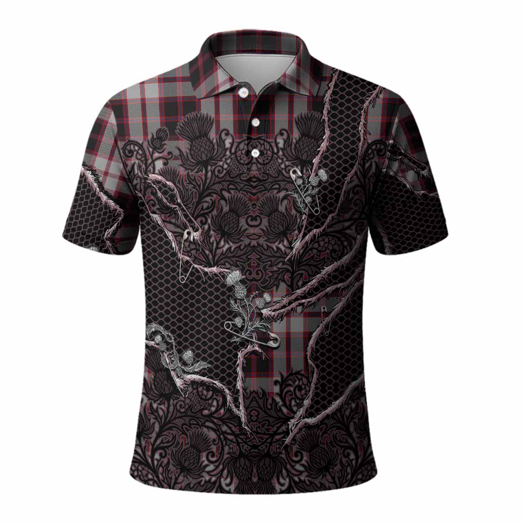 MacPherson (McPherson) Tartan Thistle Dark Gothic Polo Shirt Kid - Tartan Vibes Clothing
