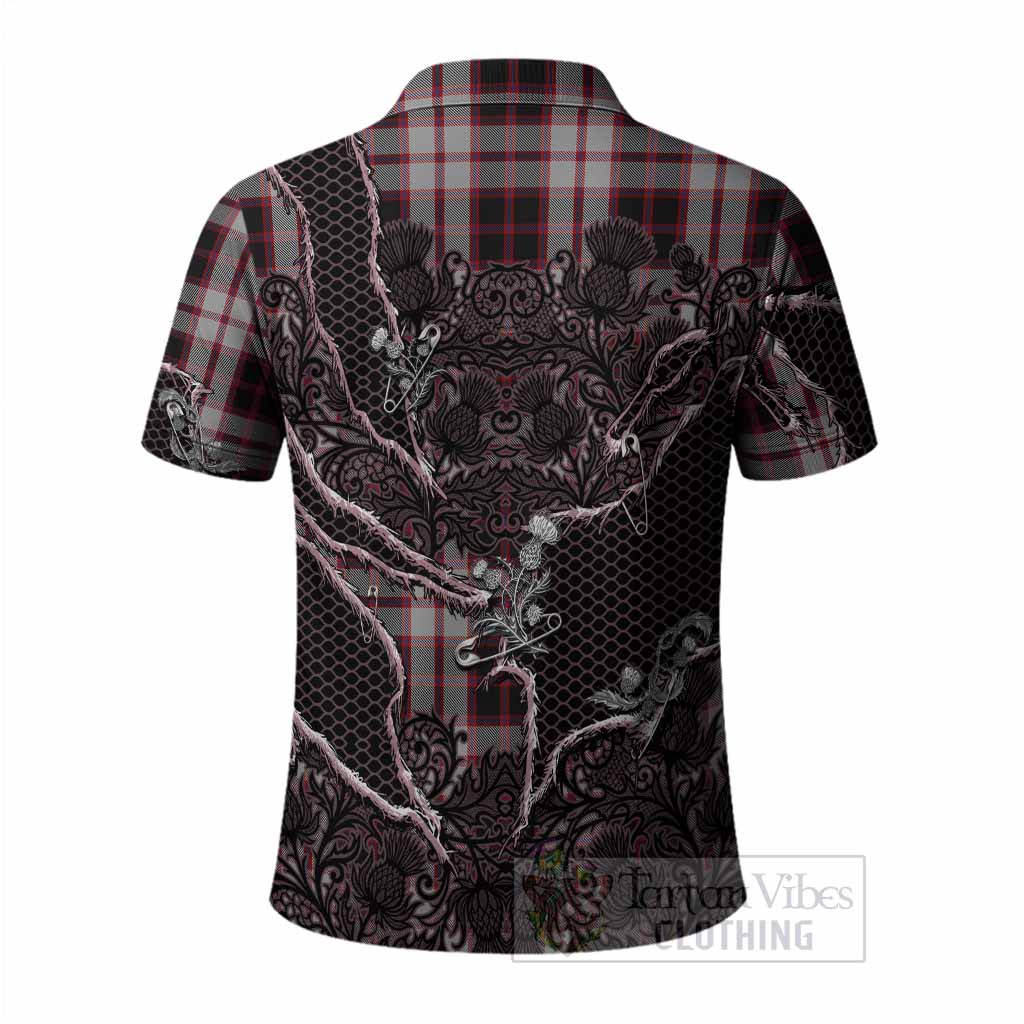 MacPherson (McPherson) Tartan Thistle Dark Gothic Polo Shirt - Tartan Vibes Clothing