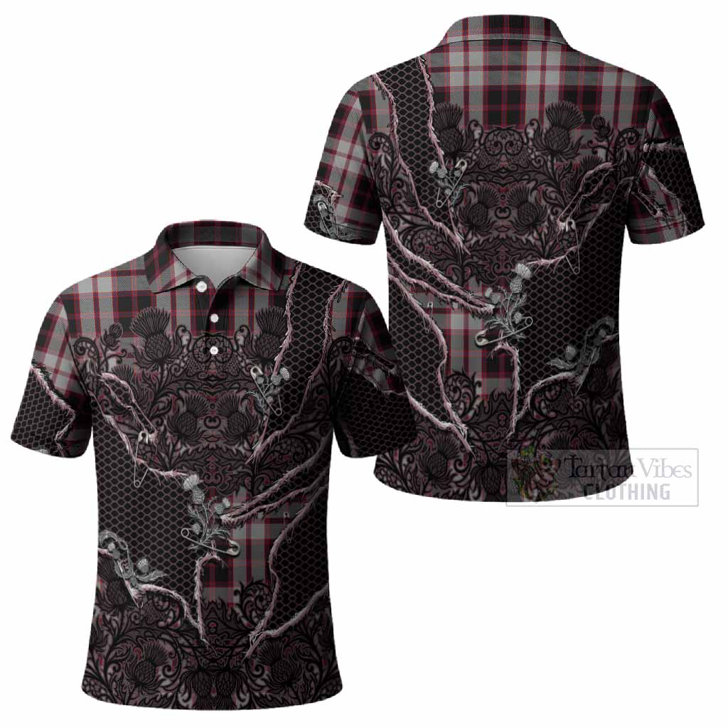 MacPherson (McPherson) Tartan Thistle Dark Gothic Polo Shirt - Tartan Vibes Clothing