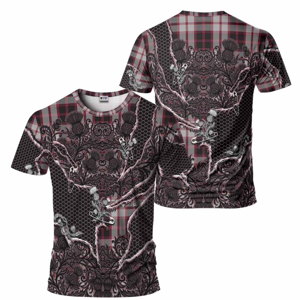 MacPherson (McPherson) Tartan Thistle Dark Gothic T-Shirt - Tartan Vibes Clothing